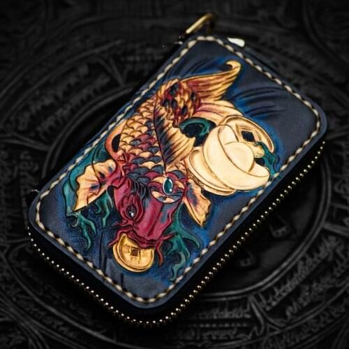 Vertical Section Mini Purse Women Men Zipper Brave Troops Wallet Ladies Genuine Leather Keys Bag Purses Carteira Wallets
