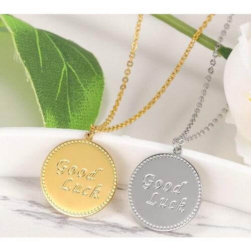 Minimalist Good Luck Round Necklace Hip Hop New Trendy Alloy Birthday Gift Fine Accessories Arab Style For Women Men Fashion