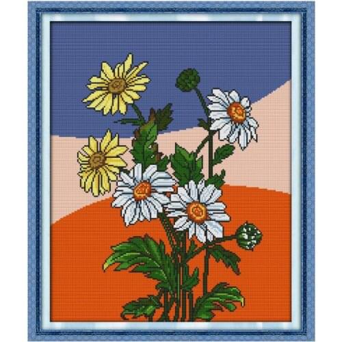 Daisy 7 cross stitch kit aida 14ct 11ct count print canvas stitches embroidery DIY handmade needlework