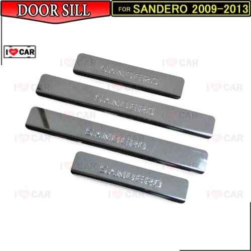 Door sills for Renault / Dacia Sandero I 2009-2013 scuff plate guard stainless door sticker car styling decoration protection