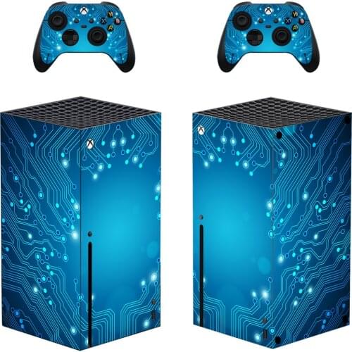Blue Style Xbox Series X Skin Sticker for Console & 2 Controllers Decal Vinyl Protective Skins Style 1