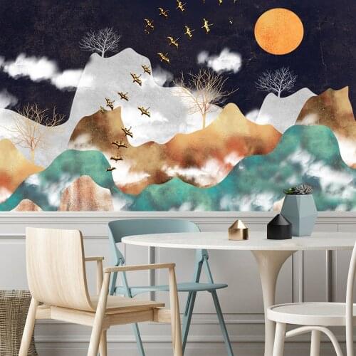 Japanese Style Mountain Tapestry Forest Tree Tapestry Sunset Tapestry Nature Landscape Tapestry Wall Hanging for Room