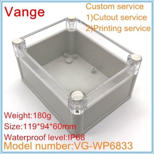 1pcs/lot small electronic enclosure 119*94*60mm IP68 waterproof ABS plastic instrument housing cases for power supply design
