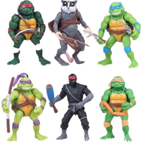 NECA Classic Movie Teenage Mutant Ninja Turtles Raphael Donatello Anime characters 12CM Bagging Movable Garage Kit Toys Gift