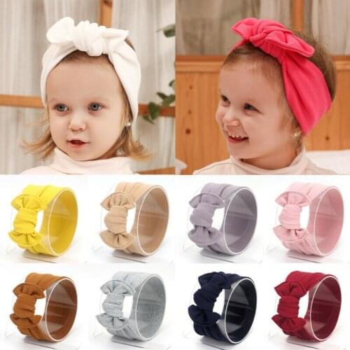 Newborn Toddler Kids Baby Girls Solid Bow Turban Headband Headwear Accessories New Fashion Soild Cute Baby Headwear