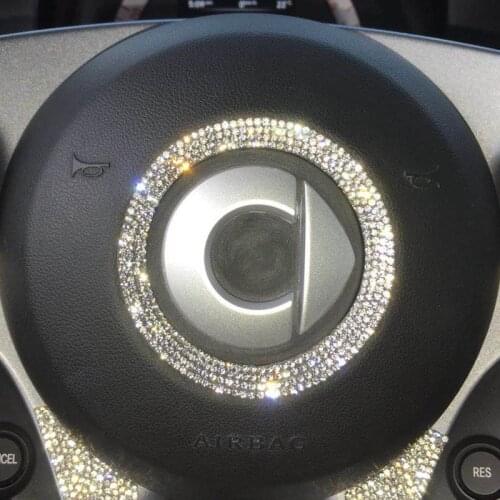 Personalized flash drill steering wheel decal for Mercedes new Smart 453 Fortwo Forfour car decoration sticker accessories