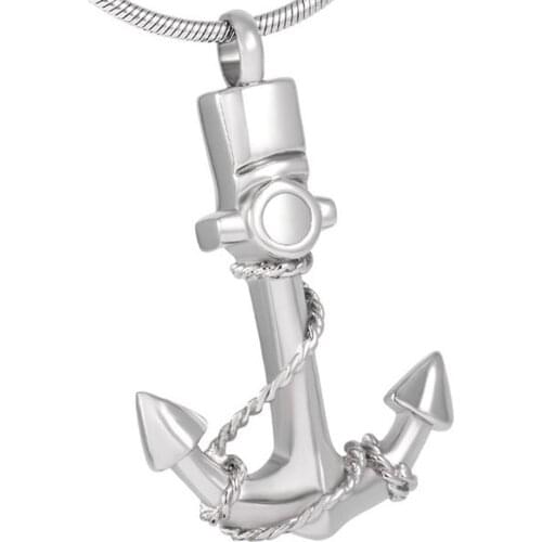 Funeral Home Steel Cremation Anchor Ashes Necklace Jewelry Pendant Keepsake Urn - Free Filling Kits