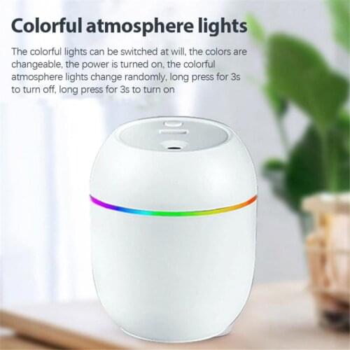 Portable Car Air Humidifier With Colorful Night Light 250ml Usb Chargeable Car Humidifier For Auto Armo Home Office Accessories