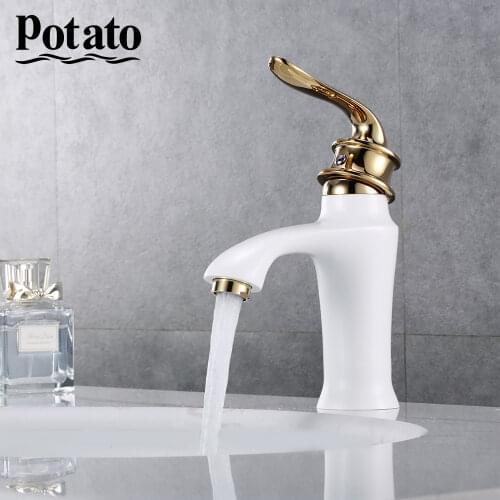 Potato 3 Colors Bathroom Basin Faucet Hollow Shape Bath Cold And Hot Waterfall Faucets Single Handle Water Mixer Tap p10219