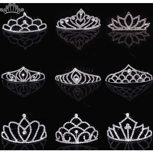 Crystal Rhinestone Bridal Hair Accessories Princess Crown Tiara Bridesmaid Wedding Birthday Prom Hair Accessories