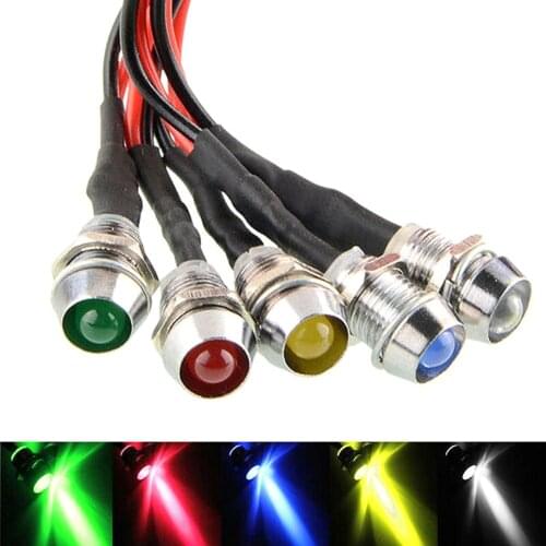 5Pcs/set 12V Car Boat LED Indicator Light Dash Dashboard Panel Warning Lamp Waterproof Signal Lamp LED Warning indicator light