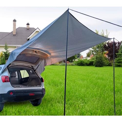 Outdoor Truck Canopy Sun Shade Rainproof Tarp Sunshade Car Tent Awning Car Side Rear Canopy For Travel Boating Beach Camping