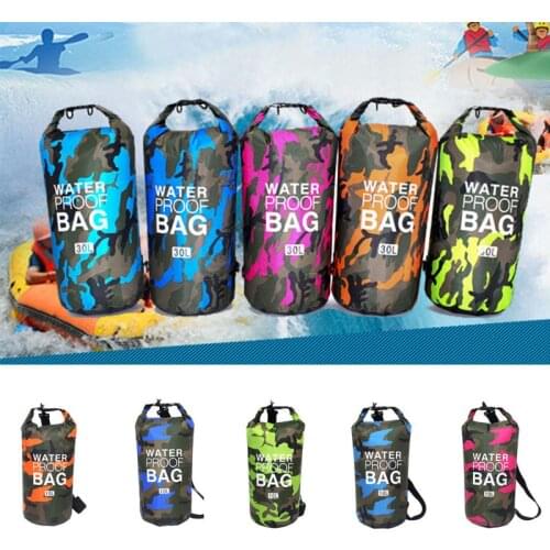 PVC Waterproof Dry Bag 5L 10L 15L 30L Camo Outdoor Diving Foldable Man Women Beach Swimming Bag Rafting River Ocean backpack