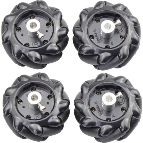 60mm High Hardness Plastic Mecanum Wheel Omni-directional Smart Robot Car with TT Legos 6mm hubs for Arduino Microbit STEM Toy