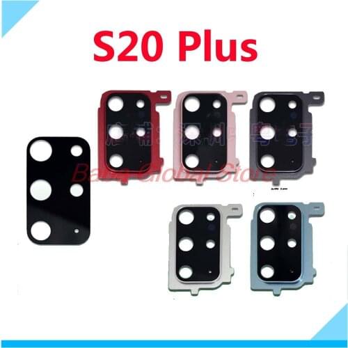 Rear Back Camera Glass Lens With Frame For Samsung Galaxy S20 Plus S20+ Lens with Adhesive Sticker Spare Parts