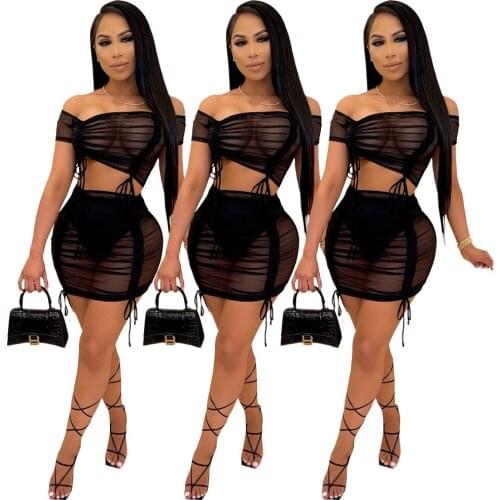 Party Clothing Hollow Out Strapless Sexy Club Solid Black 2021 Summer Casual Short Dress for Women Wholesale Items Dropshipping