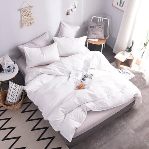 100% Cotton white duvet cover Pure color luxury quilt cover twin full queen king simple Home textiles (Do not include comforter)