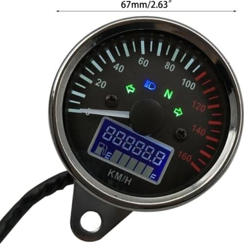 12V Motorcycle Speedometer LED Digital Tachometer with Fuel meter Indicator D0UC