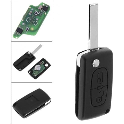 2 Buttons Keyless Uncut Flip Remote Key Fob with PCF7941 Chip and HU83 Blade for Peugeot