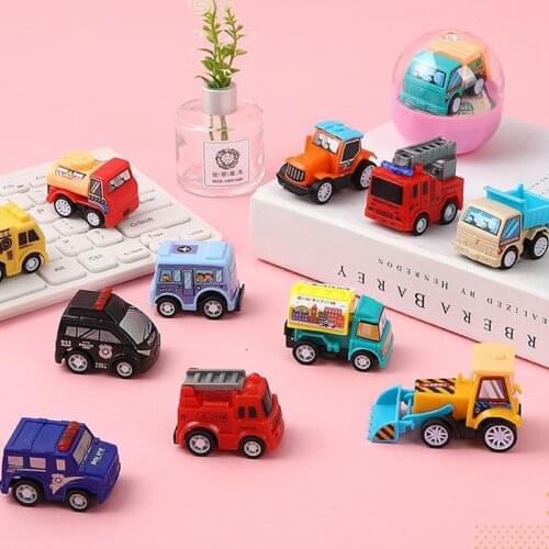 3 Pcs/set Kawaii Mini Construction Vehicles Car Truck Model In Egg Cars Pull Back Car for Children Kids Gifts Party Favors