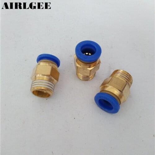 3 x 1/4" Thread Quick Fittings One Touch Push In Pneumatic Fast Connector for 8mm Tubing