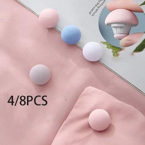 4/8PCS Mushroom Quilt Holder Non-Slip Blanket Quilt Clip One-Click To Unlock Sheets Non-Slip Sleep Fixing Clip Shelf Plate