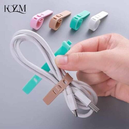4PCS/SET Creative Travel Accessories Silica Gel Cable Winder Earphone Protector USB Phone Holder Accessory Packe Organizers