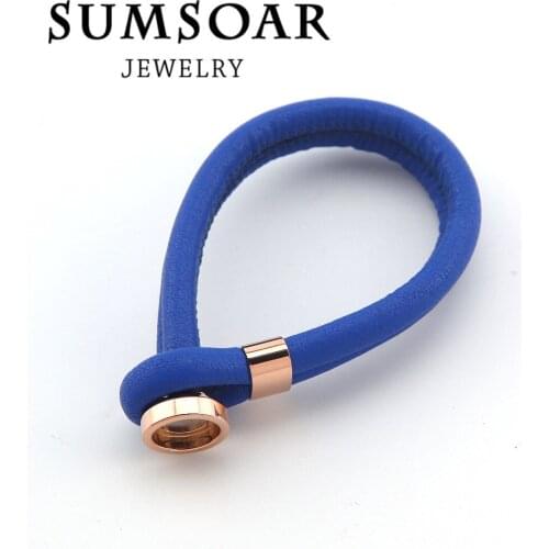 5pcs/lot Top Fashion Royalblue Cambio Leather Wrap Bracelet Bangle not include 12mm magnet Coin for Women Gift