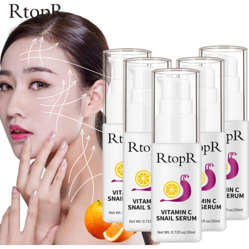 5 pcs Snail VC Anti Wrinkle Serum Face Acne Treatment Serum Effectively Repairs Pore Firming Bright Skin Emulsion 20ML