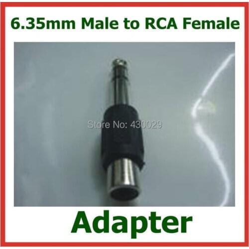 50pcs Adapter 6.35mm Male to RCA Female Jack Plug Audio Coupler Connector Extender Converter
