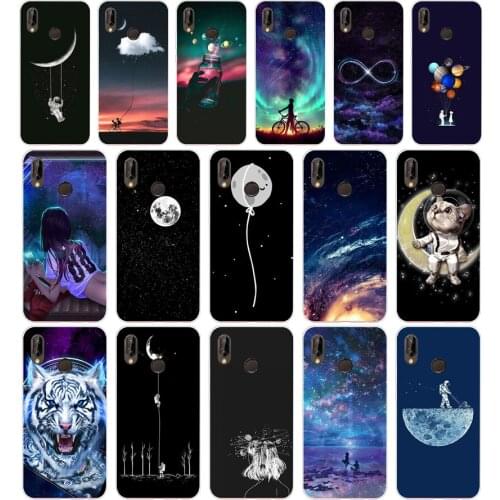 67AA Star Moon Space Astronaut Funny Silicone TPU Protective Cover Phone Case On For Huawei P20 30 Pro Lite Case Soft