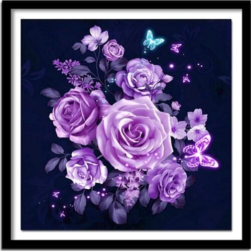 Rose Diamond Embroidery Sale Flowers Pictures of Rhinestones Pattern Diamond Painting Diamond Birthday Gift