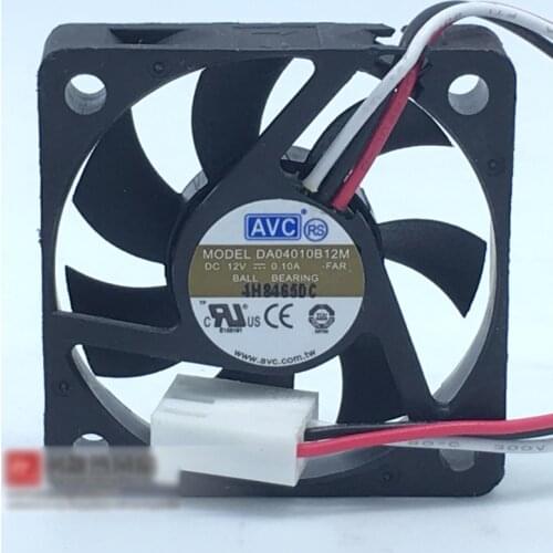 AVC DA04010B12M DC 12V 0.1A 40x40x10mm 4cm 3-wires Server Cooling Fan