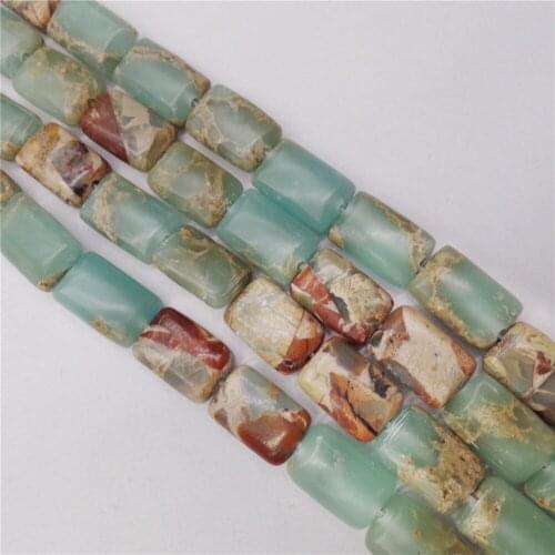 1 Strand 12x8x5mm Natural Brown And Blue Snake Skin Jasper Oblong Loose Beads DIY Jewelry Making 15.5Inch M428