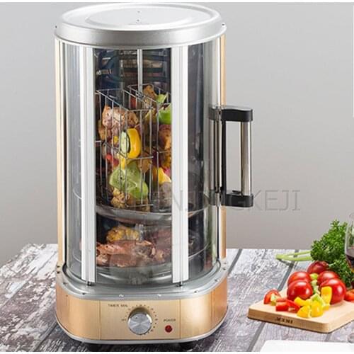 Household Electric Oven Vertical Automatic Spin Smokeless Stainless Steel High Capacity Intelligent Temperature Electricity Oven