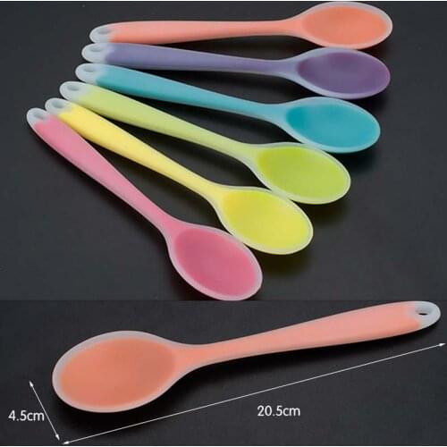 Home Use Mini Silicone Spoon Colorful Heat Resistant Spoons Kitchenware Cooking Tools Utensil AUG889
