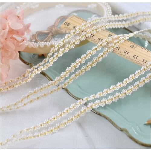 2 Meters Super Wide Handmade Cotton Lace Trim Fabric Cotton Lace Ribbon For Sewing Wedding Dress Decoration 3.5cm