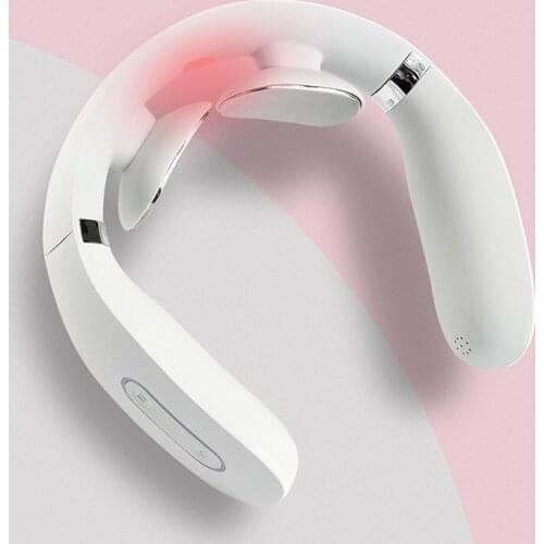 Electric Cervical Traction Massage with Voice Broadcast Rechargeable Pulse Stimulator Analgesic Heating Function Neck Massager
