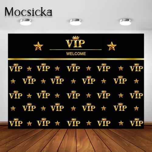 Royal Crown Star VIP Backdrop Hollywood Photo Backdrops Red Carpet Event Graduation Party Banner Photography Background
