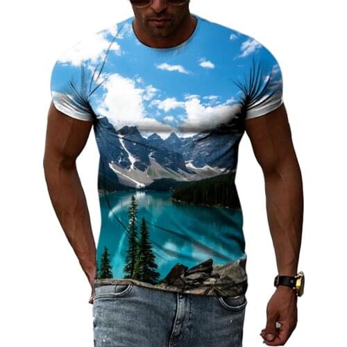 Summer Fashion 3D Natural Scenery graphic t shirts For Men Personality Casual Print short sleeve t-shirts Cool blouse T-shirt