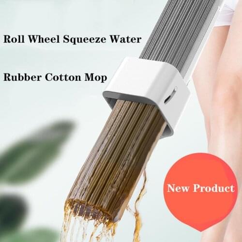 Hot Deals Mop Lazy People Do Not Use Hands To Clean The Rubber Cotton Mop Water Squeeze Sponge Household One Mop Wet And Dry Mop