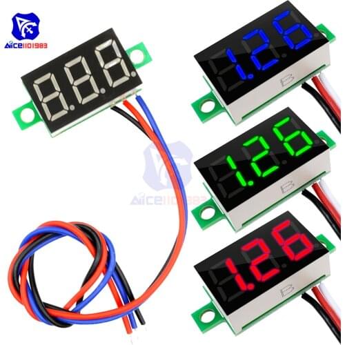 0.36 Inch 3 Bits LED Voltage Meter Tester Mini Digital Panel Voltmeter Green Blue Red Voltmeter Voltage Detection
