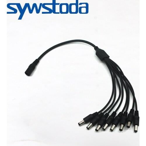 Free Shipping 1 to 8 DC Power Splitter Adapter Cable CCTV Camera Cable for Security System