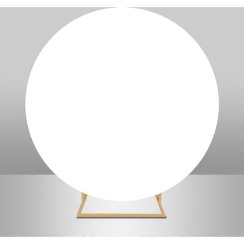 Round Backdrop Covers White Solid Color Party Birthday Baby Shower Custom Elastic Band Circle Backdrops Photo Studio