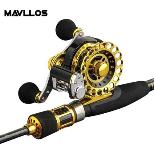 Mavllos Titanium Rod Raft Reel Fly Fishing Rod Combo Saltwater Ultra Light Spinning Casting Telescopic Fishing Rod Reel Set