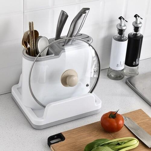 Multifunctional Knife Storage Rack Household Cutting Board Storage Box Tableware Automatic Drain Storage Box Kitchen Accessories