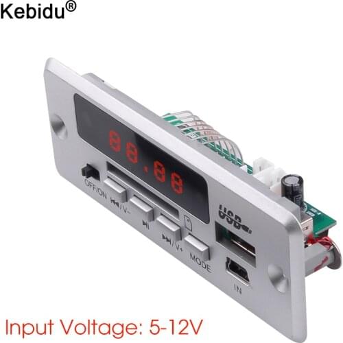 Kebidu Bluetooth5.0 MP3 Decoding Board Module Wireless Car USB MP3 Player TF Card Slot / USB / FM / Remote Decoding Board Module