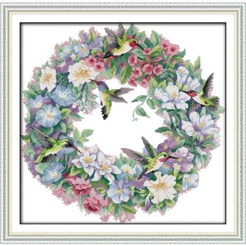 The art of hummingbirds(2) cross stitch kit 14ct 11ct pre stamped canvas embroidery DIY handmade needlework