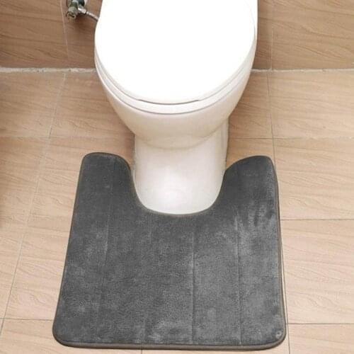 2018 New 1PC 40*60cm Prevalent Cute U Shaped Bath Mats Soft Pats Anti Slip Home Bathroom Floor Mat Toilet Carpet Decoration