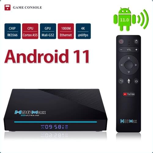 New H96 Max 3566 Android 11 TV Box 2.4G 5G Wifi TVbox Assistant Youtube Set Top Box Media Player 4K Smart TV Box